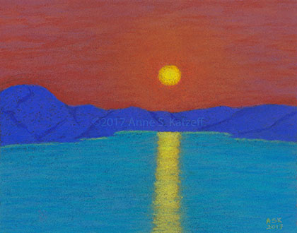 changing the colors makes this a more abstract rendering of the setting sun